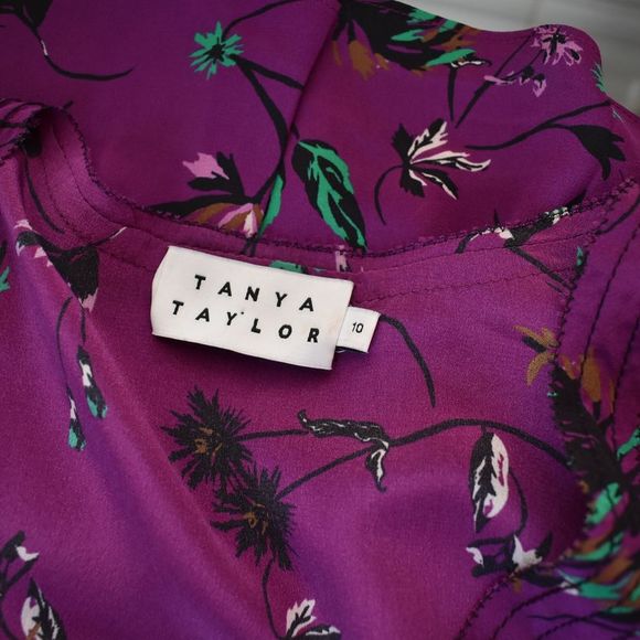 TANYA TAYLOR Nomi Vine Silk Wrap Dress NEW - Picture 6 of 13